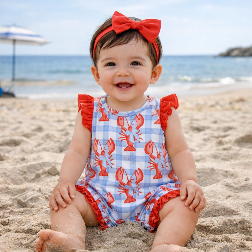 Preppy Lobster Baby Romper