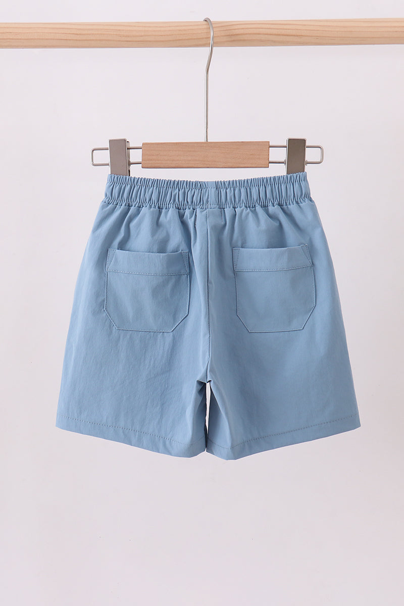Slate blue pocket performance shorts