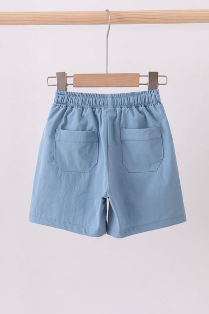 Slate blue pocket performance shorts