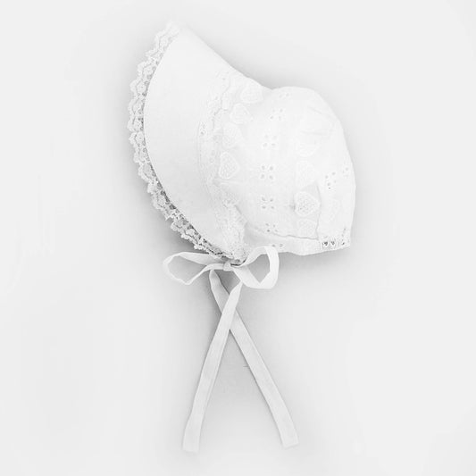 Heart Eyelet Baby Sunbonnet SALE