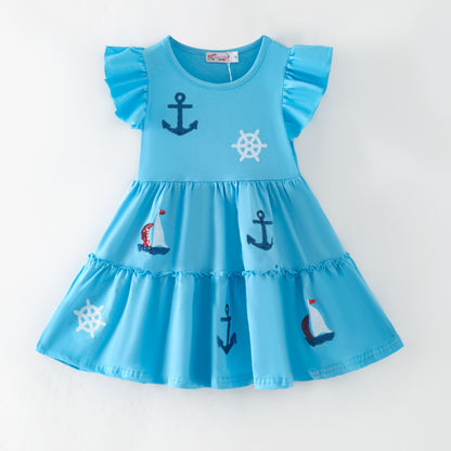 Ahoy Sequin Girls Dress