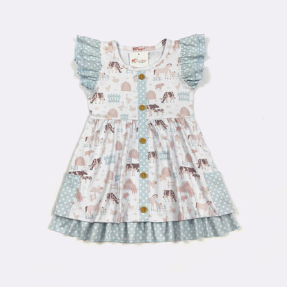 Barnyard Blue Girls Dress