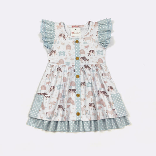 Barnyard Blue Girls Dress