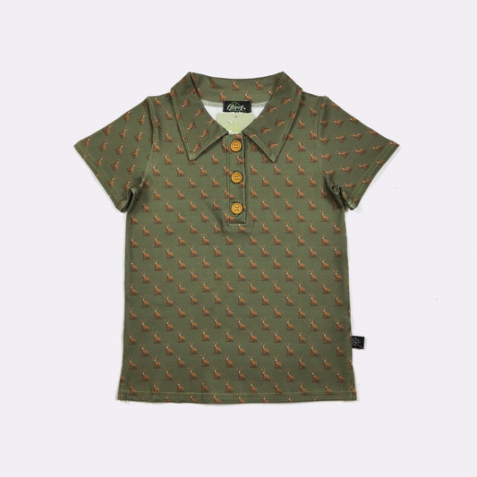 Hunter Green Buck Boy Collar Shirt